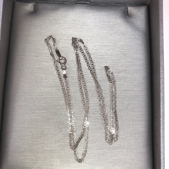 Solid 10K (not 14K ) White Gold Fancy Mariner Link Neck Chain Necklace - Picture 14 of 14